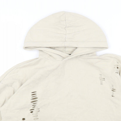 River Island Mens Beige Cotton Pullover Hoodie Size XS