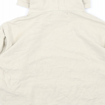 River Island Mens Beige Cotton Pullover Hoodie Size XS