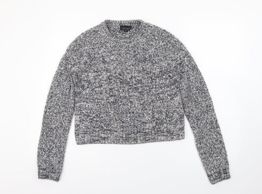 Topshop Womens Multicoloured Round Neck Acrylic Pullover Jumper Size 8