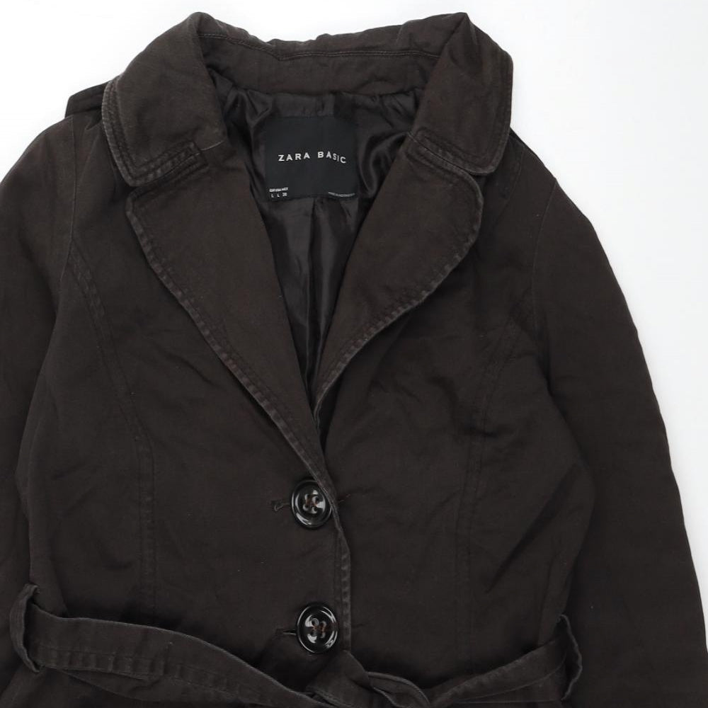 Zara Womens Brown Jacket Size L Button