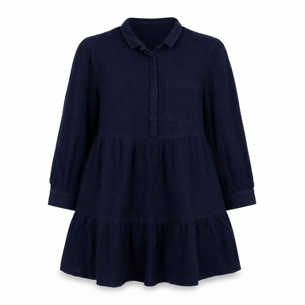 NEXT Womens Blue Cotton Shirt Dress Size 12 Collared Button