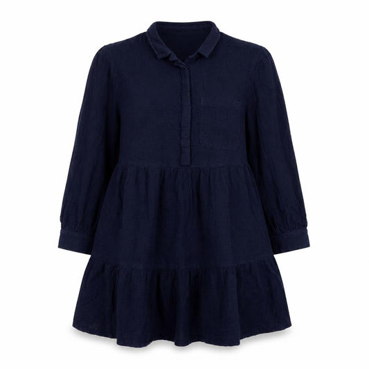Next Womens Blue Cotton Shirt Dress Size 12 Collared Button