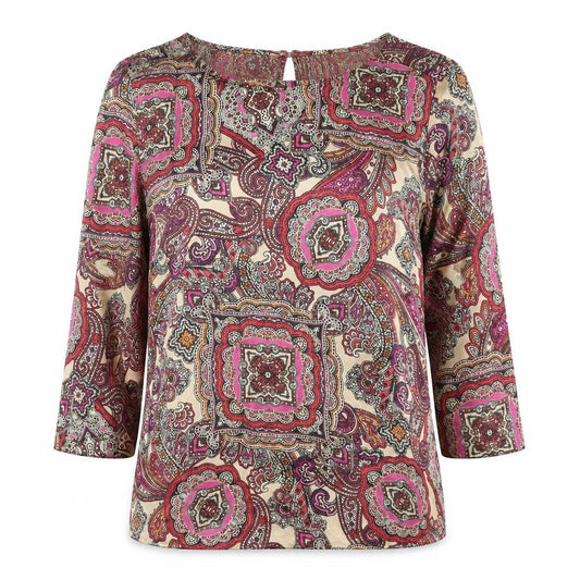 Marks and Spencer Womens Multicoloured Paisley Polyester Basic Blouse Size 10 Round Neck