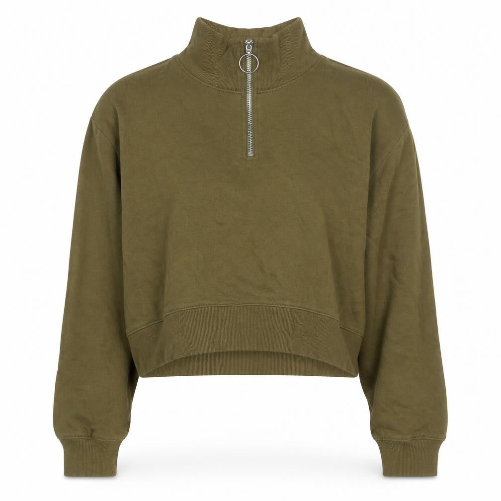 H&M Womens Green Cotton Pullover Sweatshirt Size XS Pullover