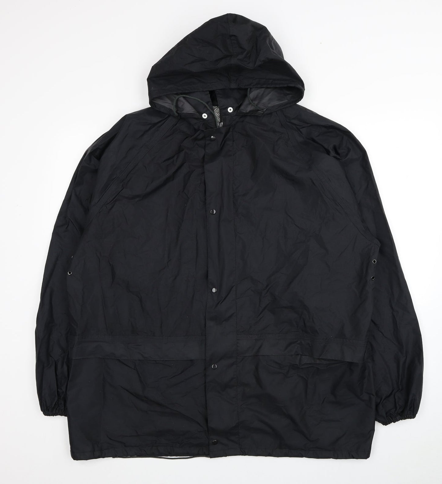FootPete Mens Black Rain Coat Coat Size M Zip