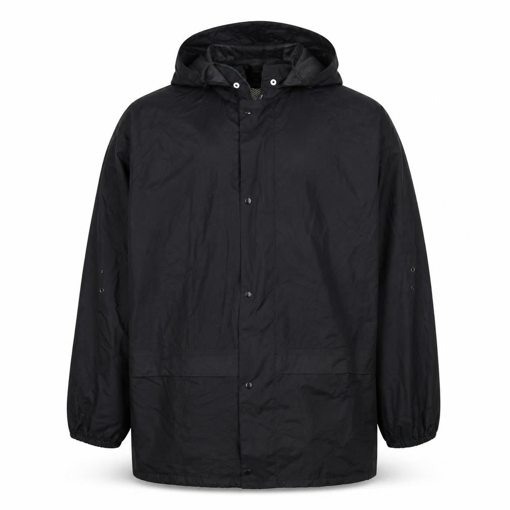 FootPete Mens Black Rain Coat Coat Size M Zip