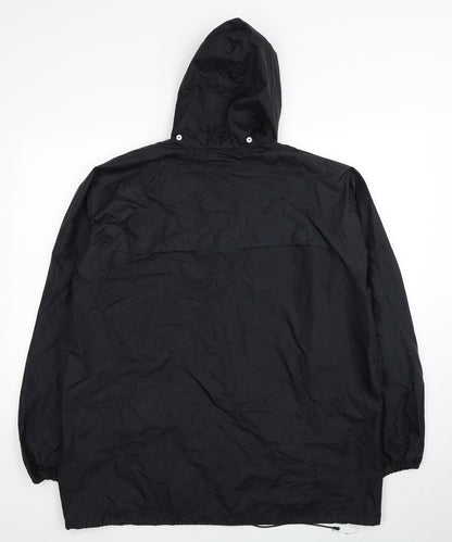 FootPete Mens Black Rain Coat Coat Size M Zip