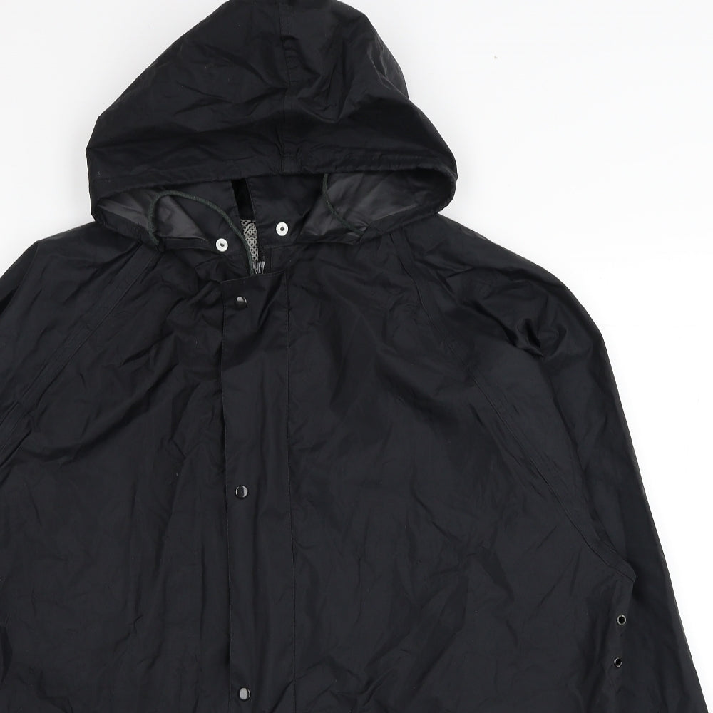 FootPete Mens Black Rain Coat Coat Size M Zip