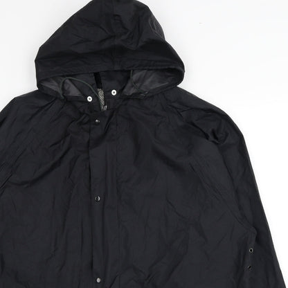 FootPete Mens Black Rain Coat Coat Size M Zip