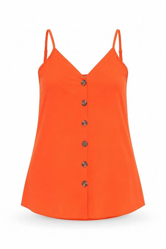 PEP&CO Womens Orange Polyester Camisole Tank Size 8 V-Neck