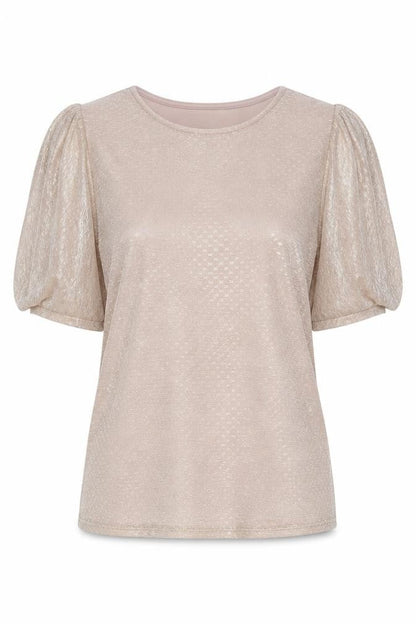 Dorothy Perkins Womens Pink Polyester Basic Blouse Size 12 Round Neck - Metallic