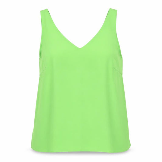Anthology Womens Green Polyester Basic Tank Size 12 V-Neck