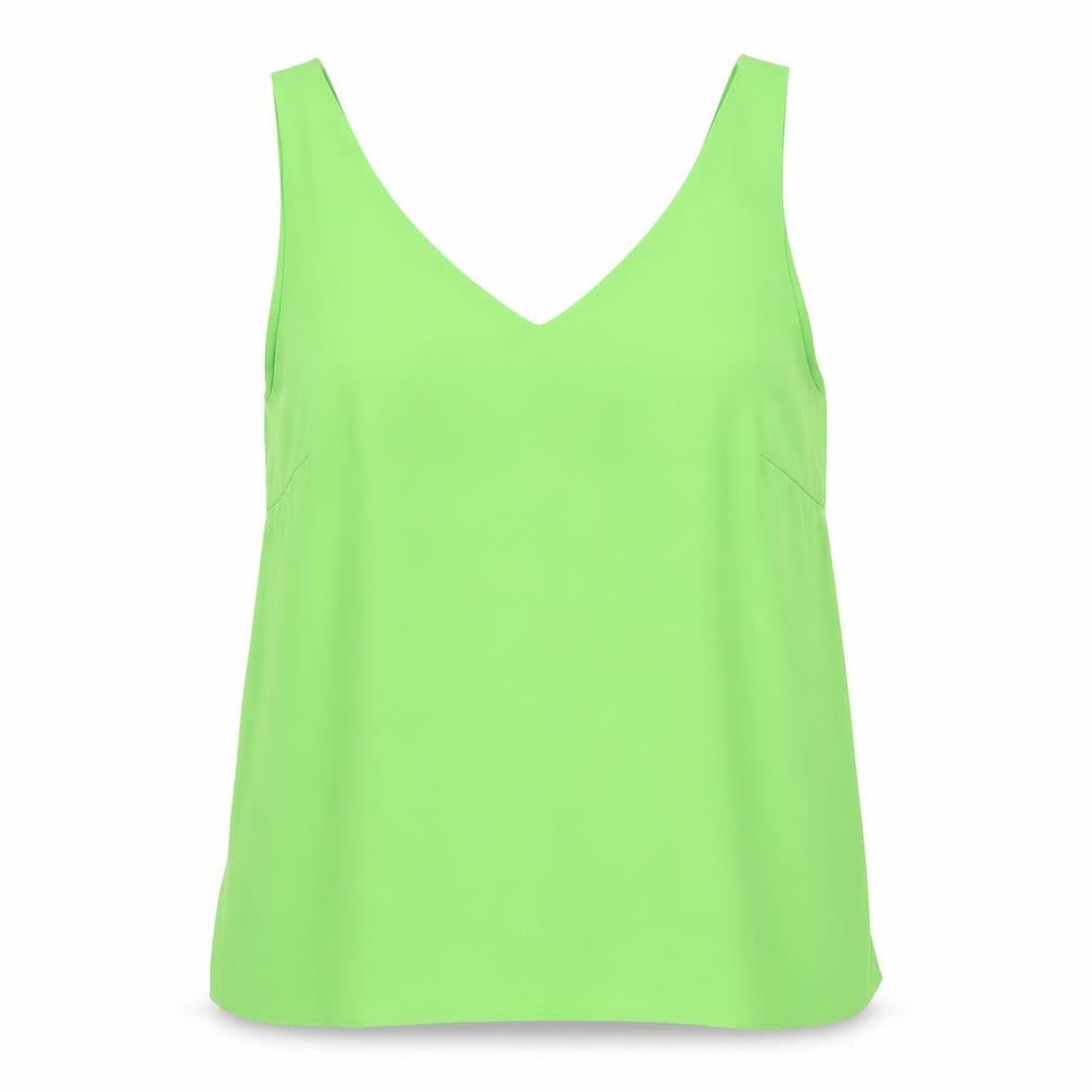 Anthology Womens Green Polyester Basic Tank Size 12 V-Neck