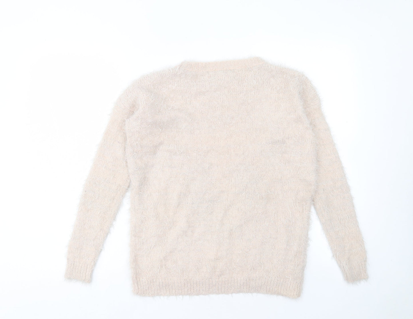 Heart & Soul Womens Pink Round Neck Nylon Pullover Jumper Size 10 - Panda