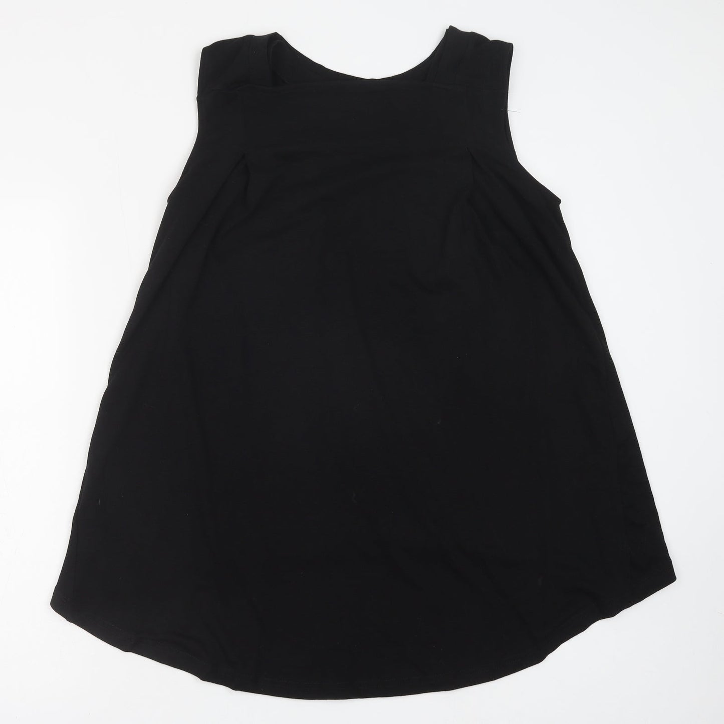 Preworn Womens Black Polyester Basic Tank Size M Round Neck