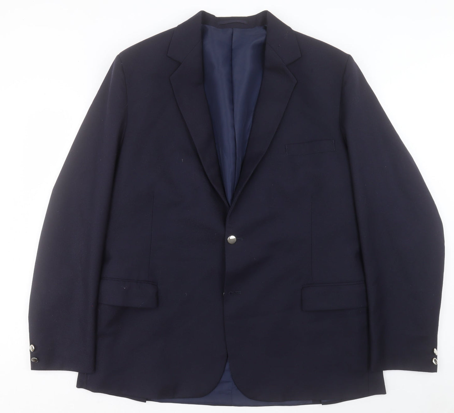 Preworn Mens Blue Polyacrylate Fibre Jacket Blazer Size 46