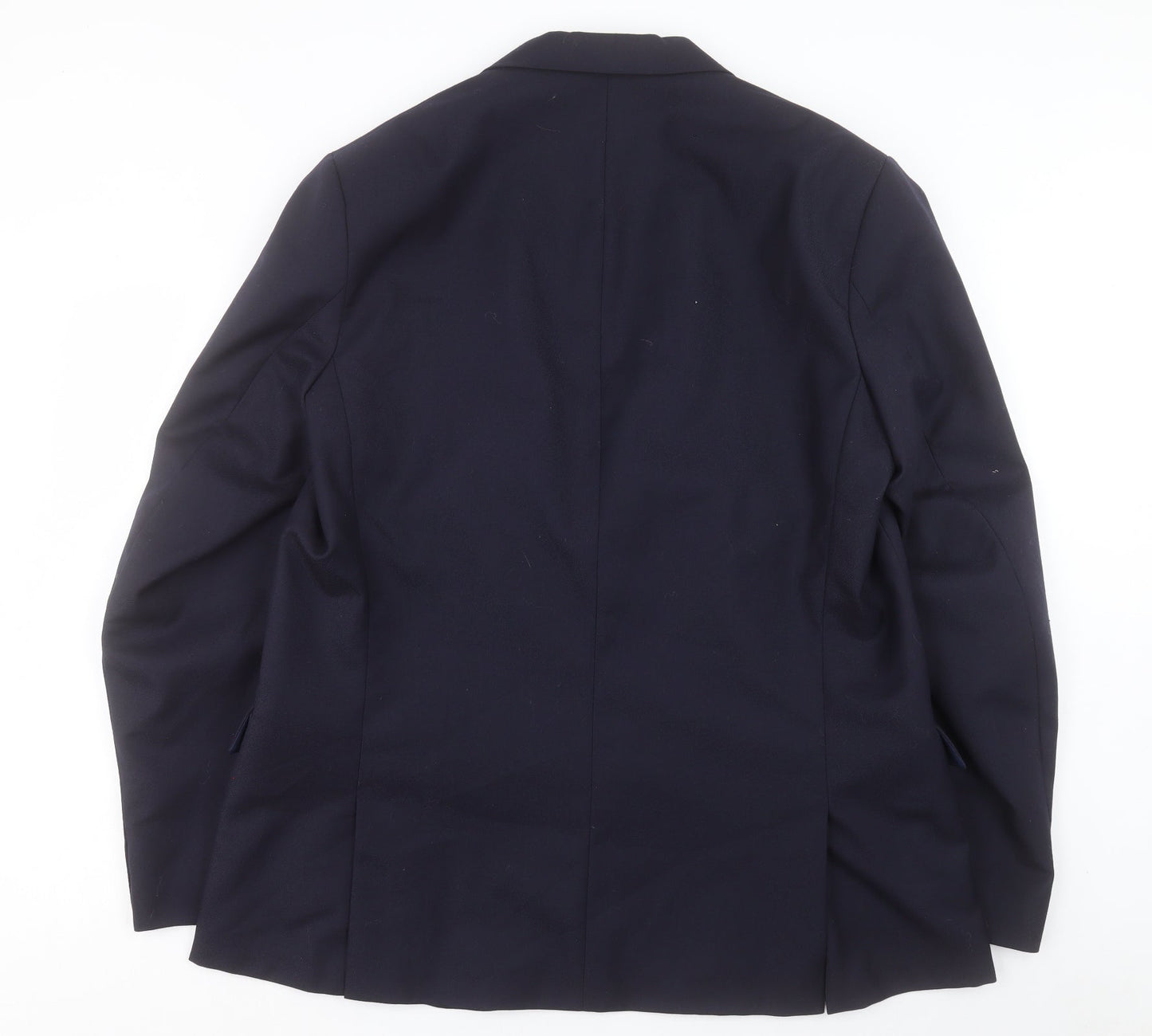 Preworn Mens Blue Polyacrylate Fibre Jacket Blazer Size 46