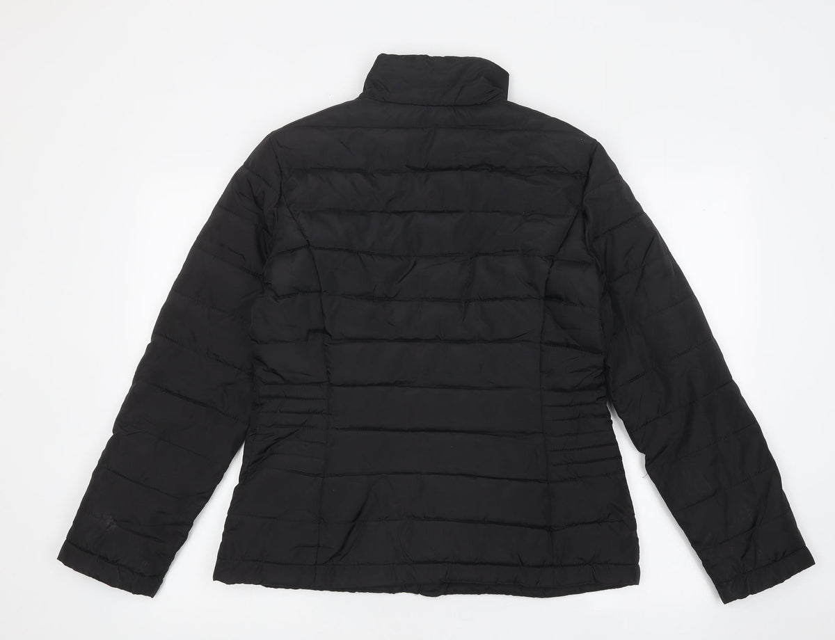 Preloved Dorothy Perkins Womens Black Quilted Jacket Size 6 Zip - Back