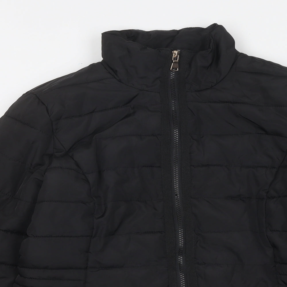 Preloved Dorothy Perkins Womens Black Quilted Jacket Size 6 Zip - Detail