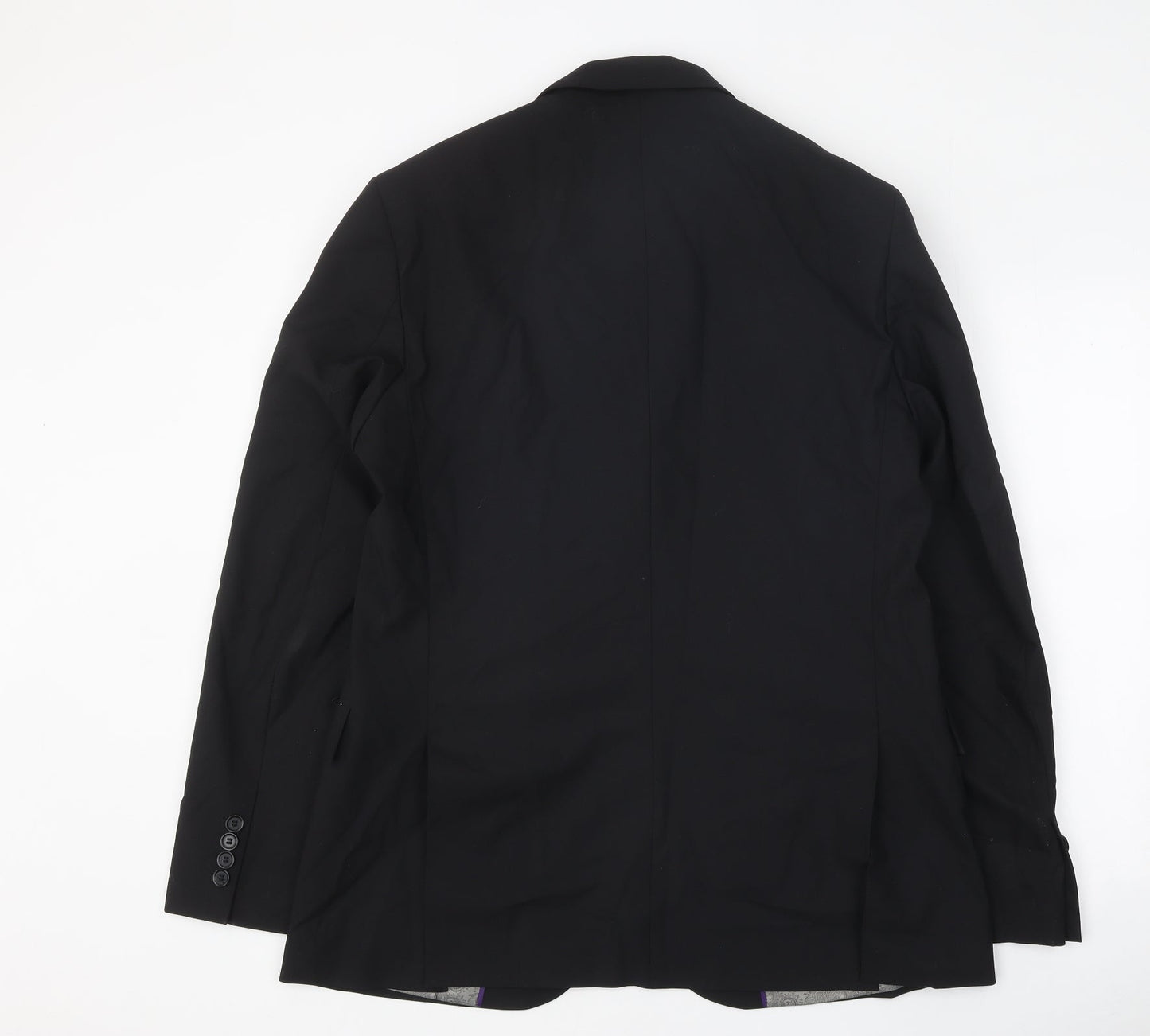 Simon Jersey Mens Black Polyester Jacket Suit Jacket Size 42