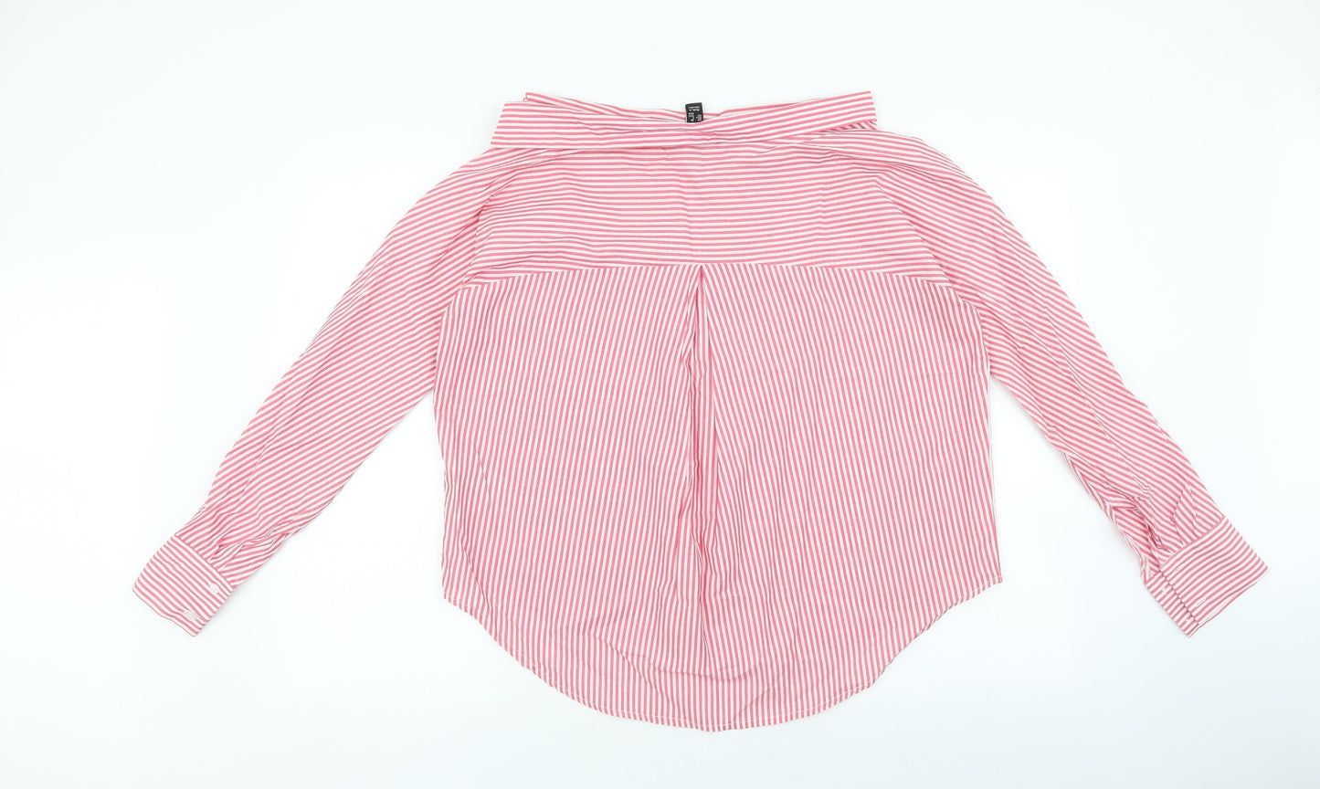 New Look Womens Multicoloured Striped Cotton Basic Blouse Size 8 Boat Neck