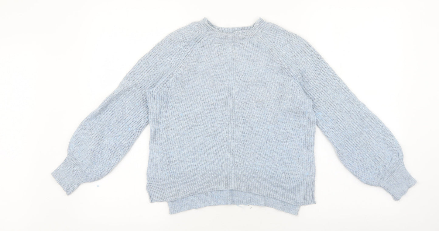 Marks and Spencer Womens Blue Round Neck Polyamide Pullover Jumper Size S