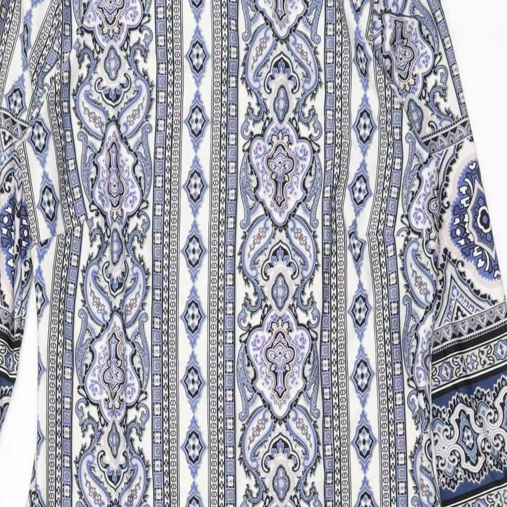 Atmosphere Womens Multicoloured Geometric Polyester A-Line Size 12 Boat Neck Pullover