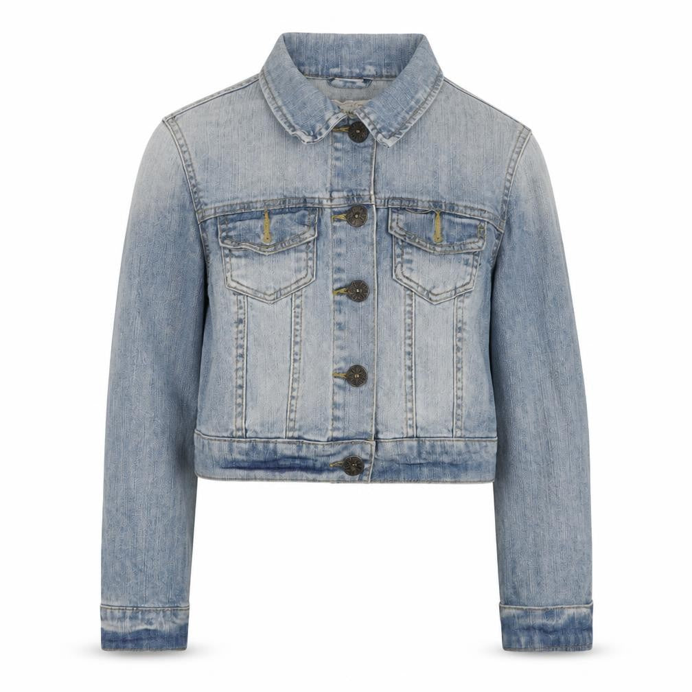Denim & Co. Womens Blue Jacket Size 10 Button