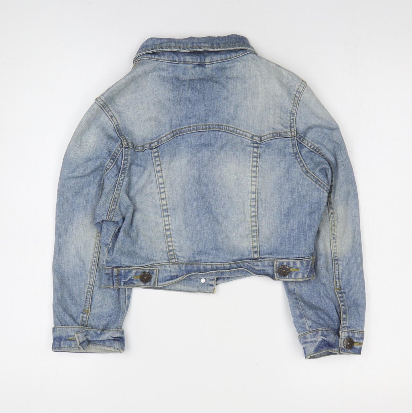 Denim & Co. Womens Blue Jacket Size 10 Button