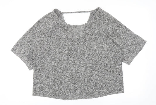 New Look Womens Grey Round Neck Viscose Pullover Jumper Size 12