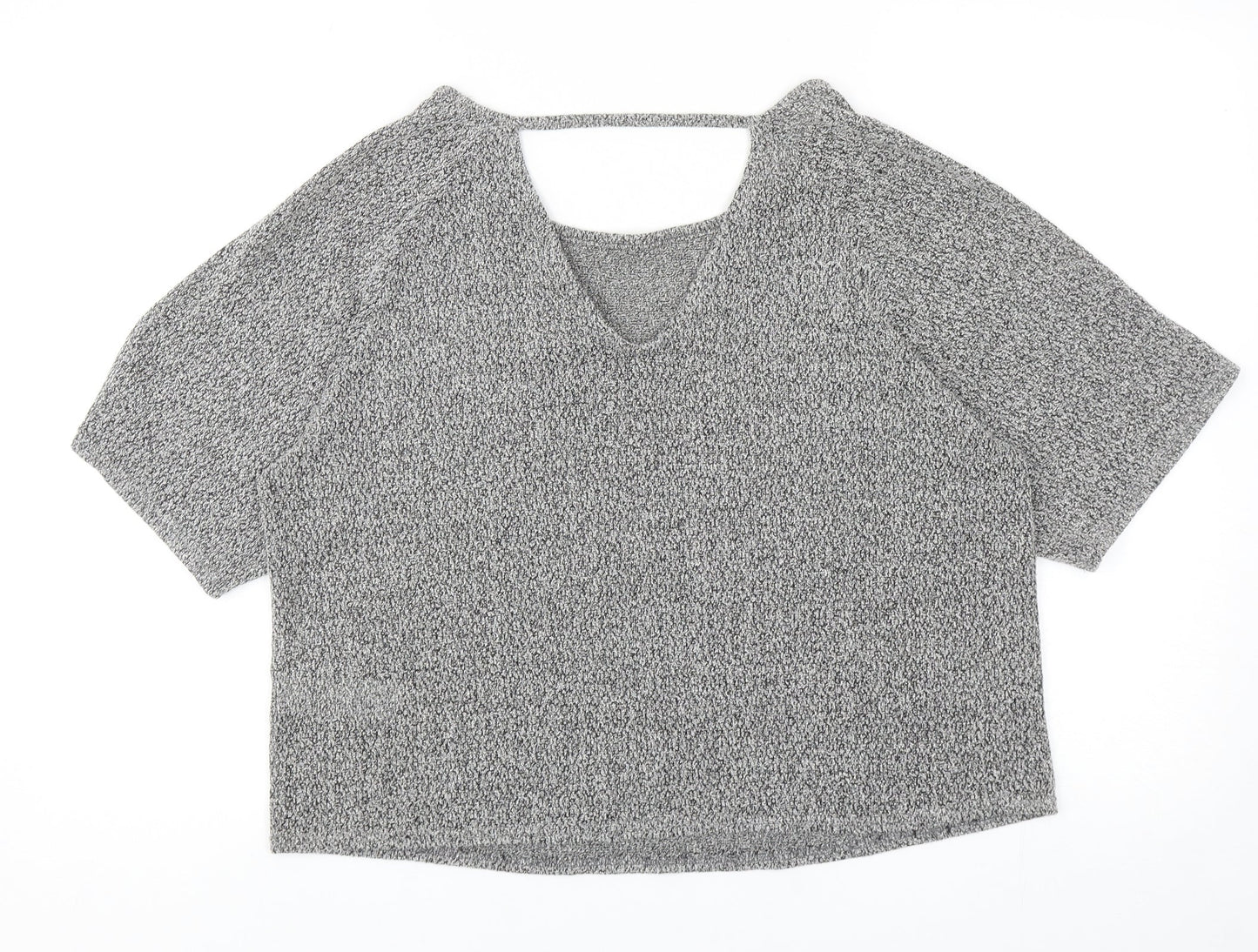 New Look Womens Grey Round Neck Viscose Pullover Jumper Size 12