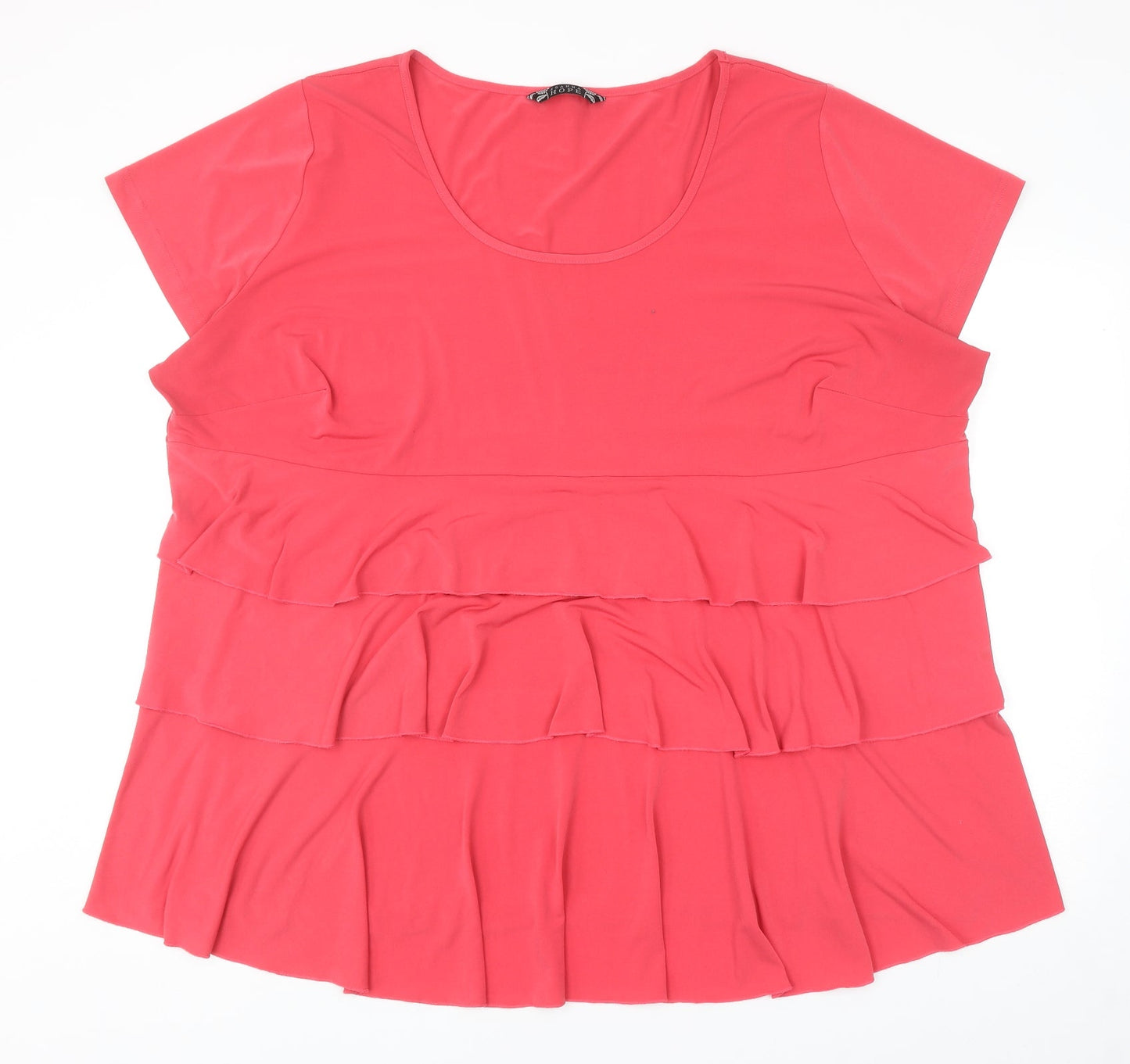 Joanna Hope Womens Pink Polyester Basic T-Shirt Size 32 Round Neck