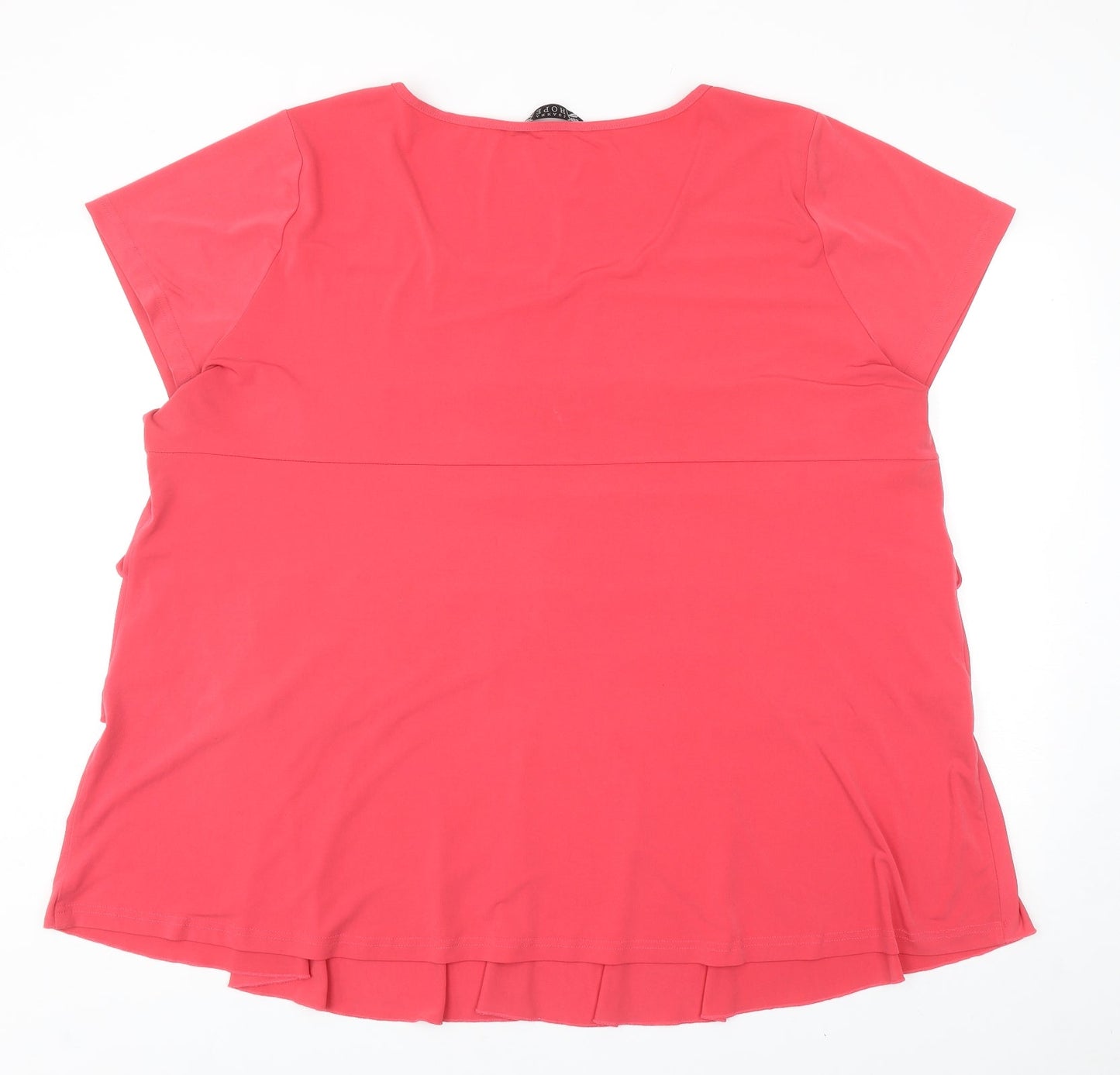 Joanna Hope Womens Pink Polyester Basic T-Shirt Size 32 Round Neck