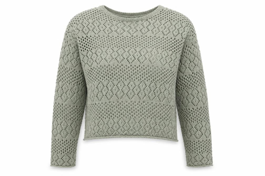 Primark Womens Green Round Neck Geometric Polyester Pullover Jumper Size XS - UK Size 6-8