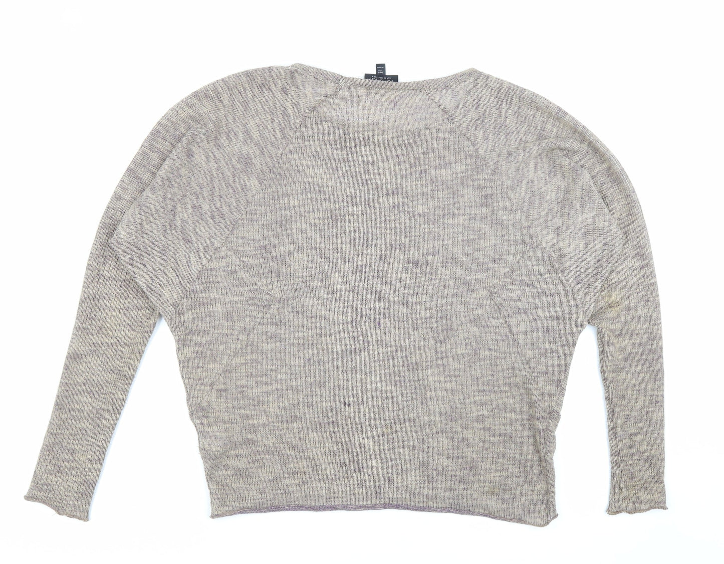 Topshop Womens Grey Polyester Basic Blouse Size 8 Round Neck