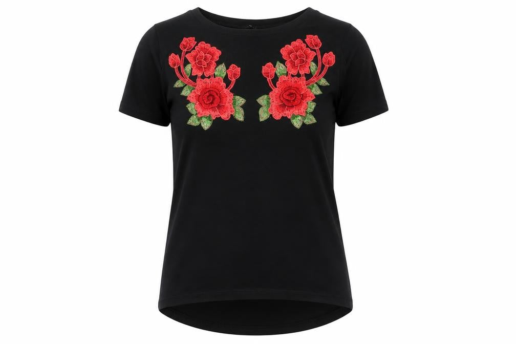 Select Womens Black Viscose Basic T-Shirt Size 8 Round Neck