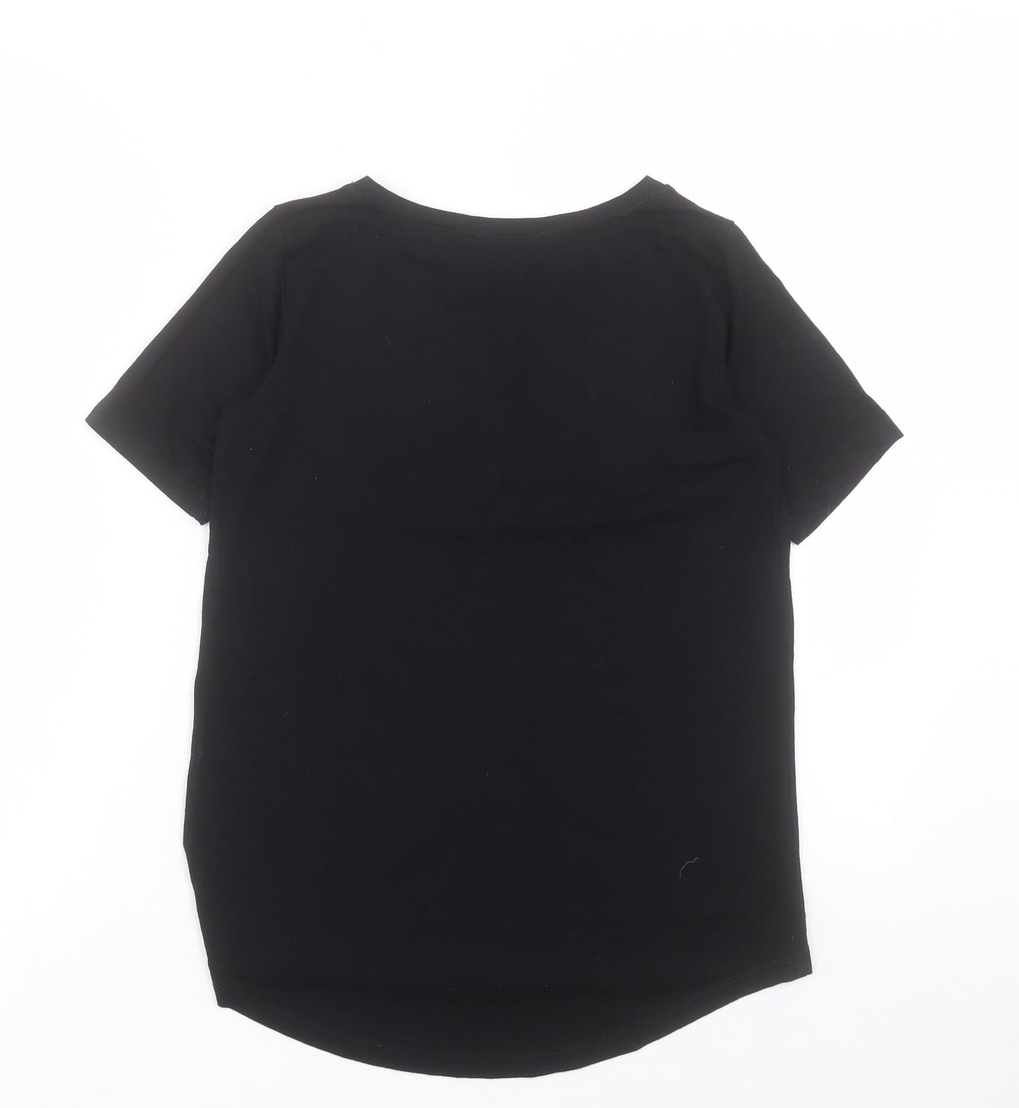 Select Womens Black Viscose Basic T-Shirt Size 8 Round Neck
