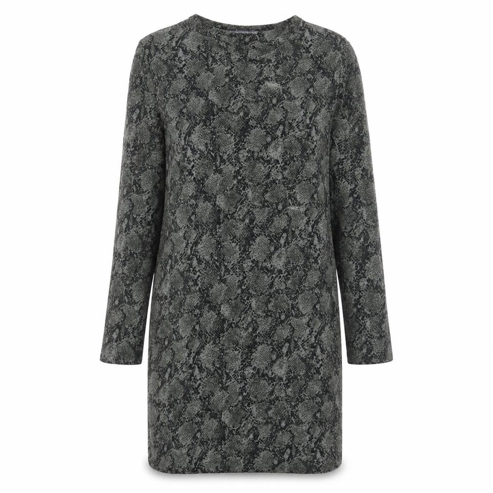Marks & Spencer Womens Green Animal Print Viscose Shift Size 8 Round Neck Pullover - Snake Print