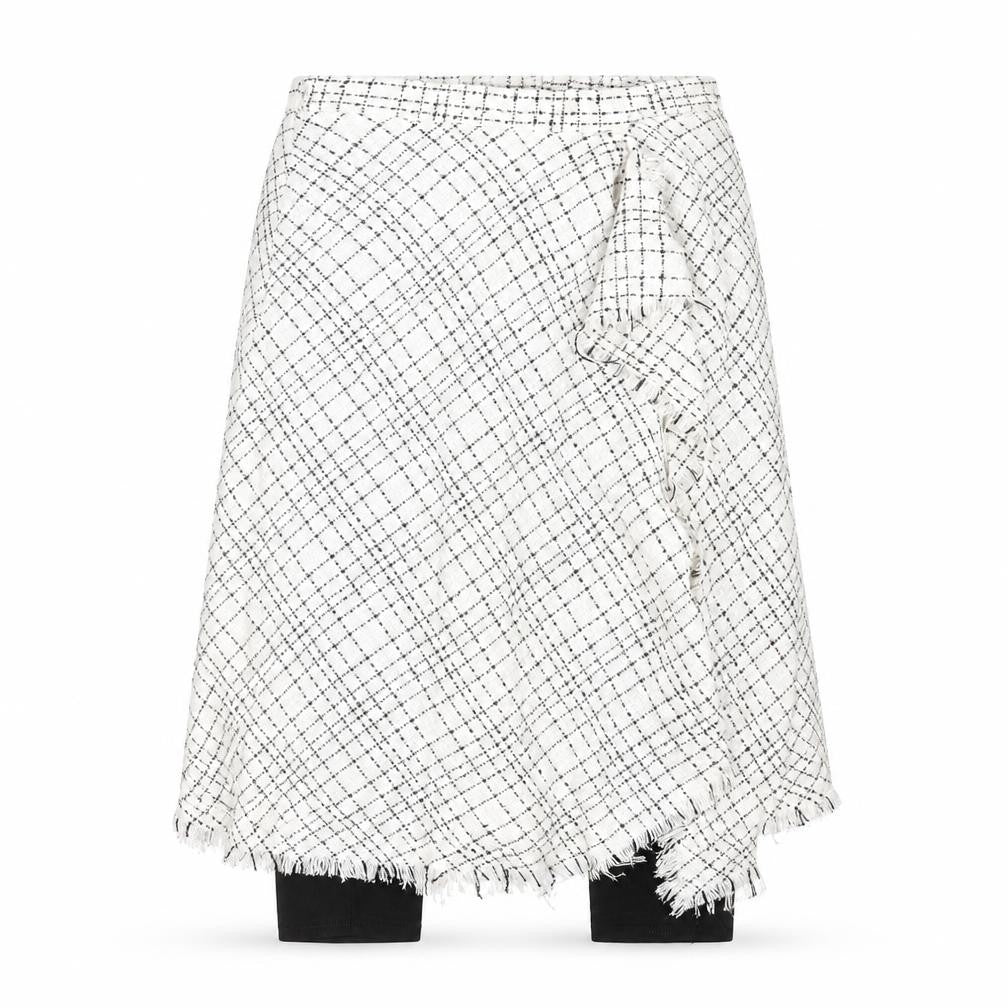 Zara Womens White Geometric Cotton Skort Size S