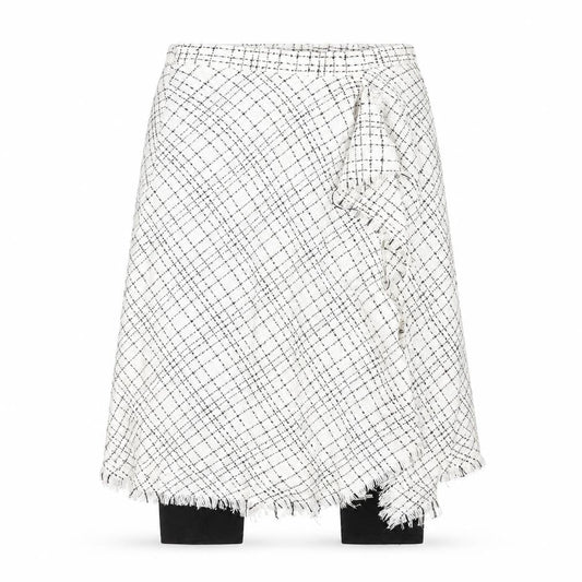 Zara Womens White Geometric Cotton Skort Size S