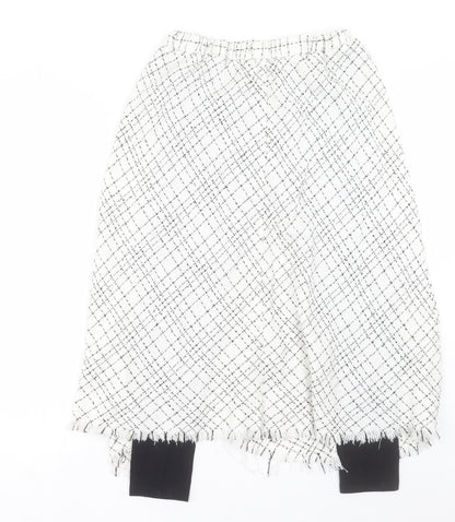 Zara Womens White Geometric Cotton Skort Size S