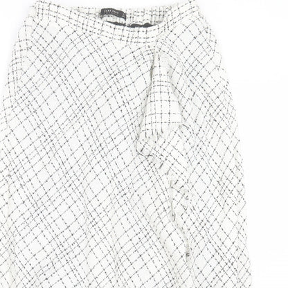 Zara Womens White Geometric Cotton Skort Size S