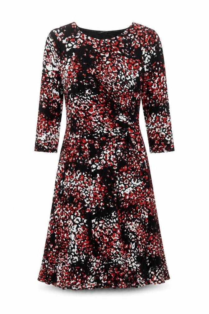 Roman Womens Multicoloured Animal Print Viscose Shift Size 10 Round Neck Pullover - Leopard Print
