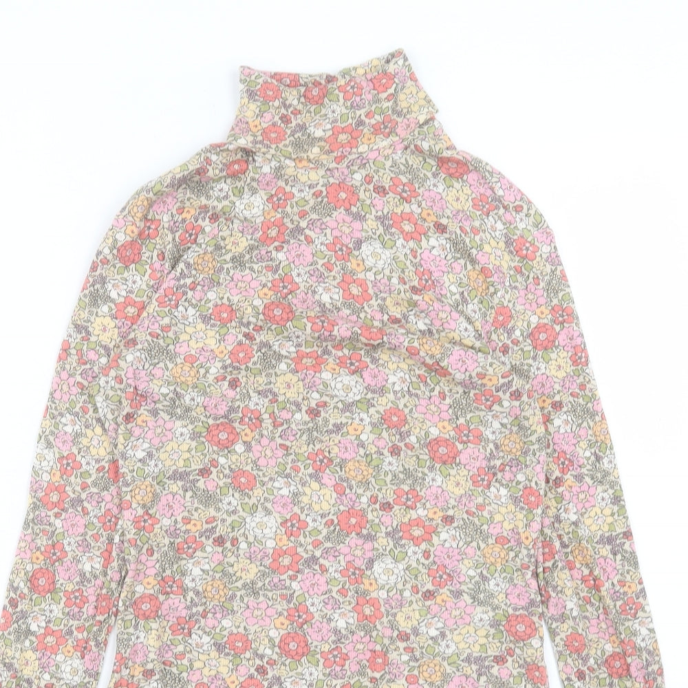 H&M Womens Multicoloured Floral Viscose Bodysuit One-Piece Size M Snap