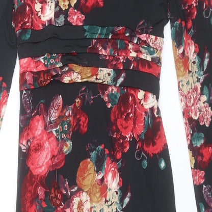 Per Una Womens Red Floral Polyester A-Line Size 8 V-Neck Pullover