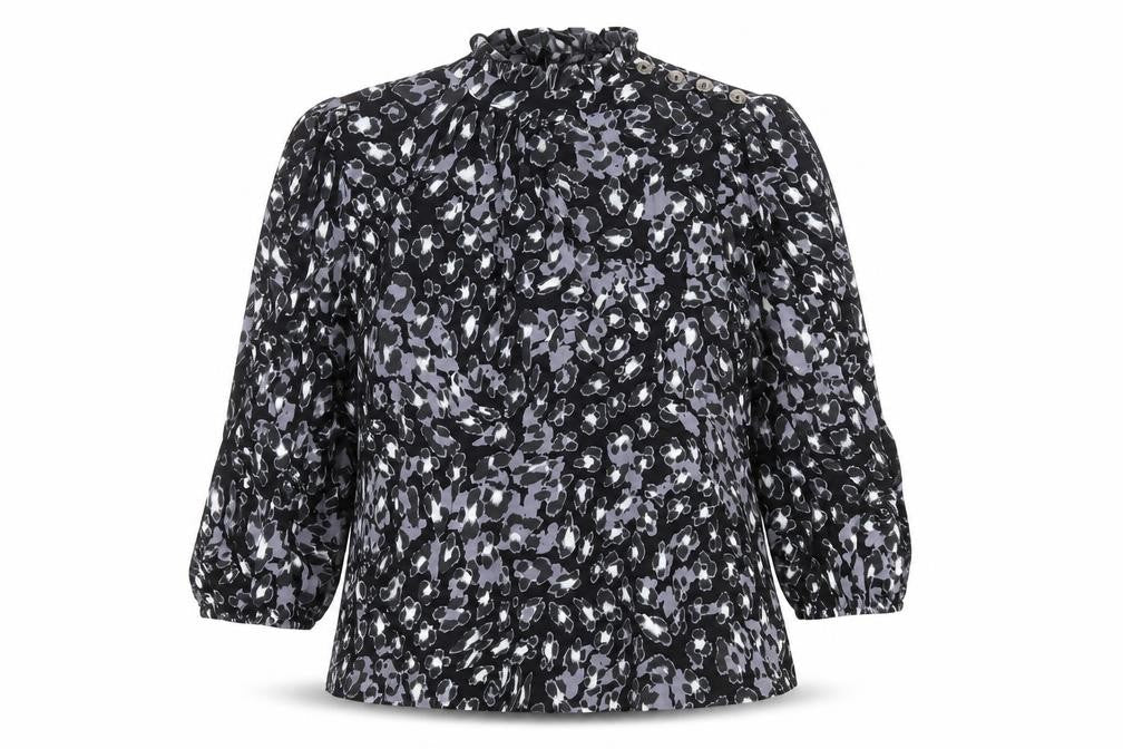 Marks & Spencer Womens Multicoloured Animal Print Viscose Basic Blouse Size 12 Round Neck - Leopard Print