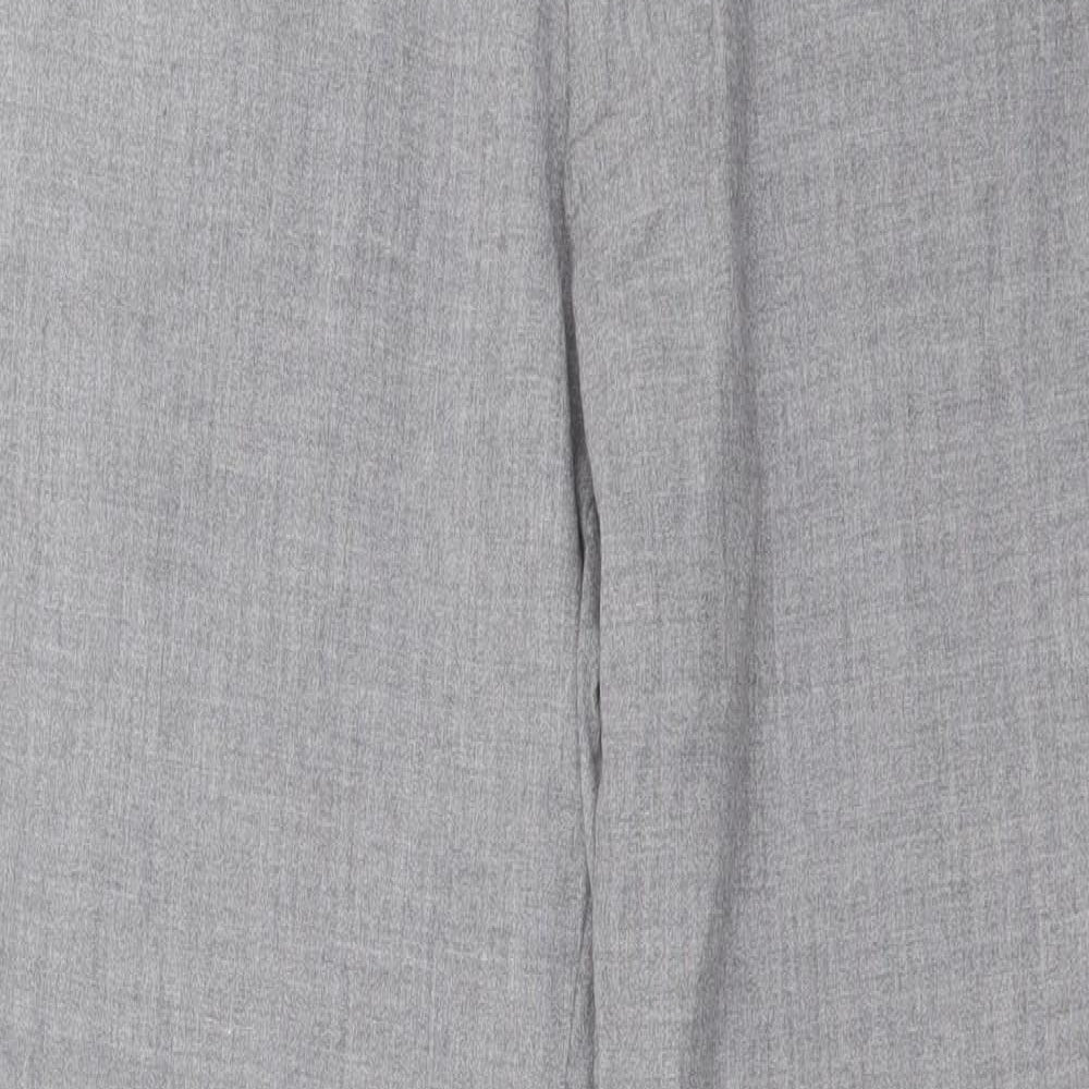 Preworn Womens Grey Polyester Trousers Size 32 in Regular Button