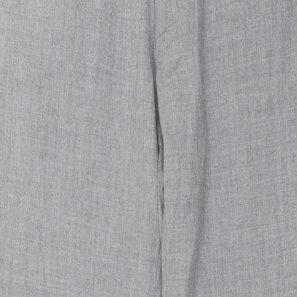 Preworn Womens Grey Polyester Trousers Size 32 in Regular Button