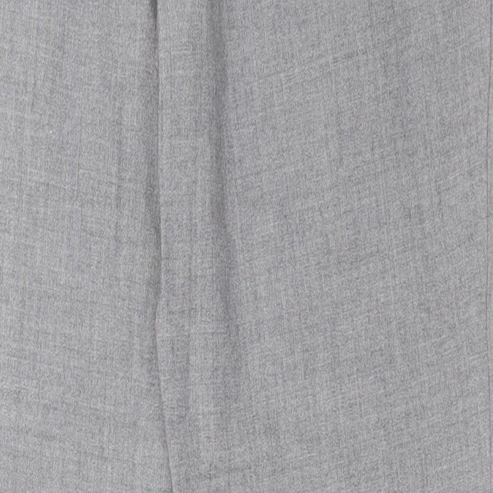 Preworn Womens Grey Polyester Trousers Size 32 in Regular Button