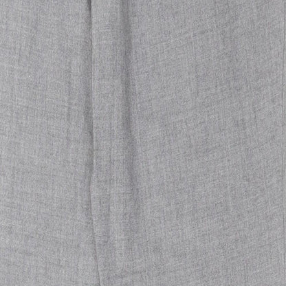 Preworn Womens Grey Polyester Trousers Size 32 in Regular Button